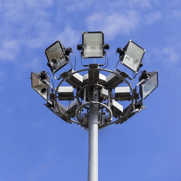 Hot-Dip Galvanized High Mast Lighting Poles (15–50m) Outdoor Illumination Solution
